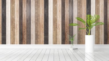 Modern parlak iç. 3D render