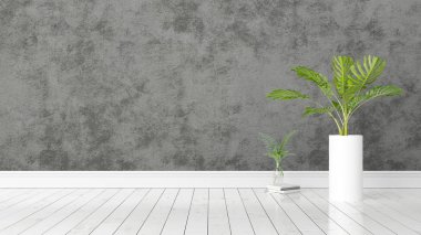 Modern parlak iç. 3D render