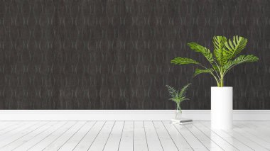 Modern parlak iç. 3D render