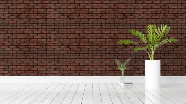 Modern parlak iç. 3D render