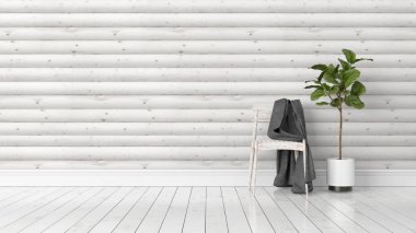 Modern parlak iç. 3D render