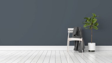 Modern parlak iç. 3D render