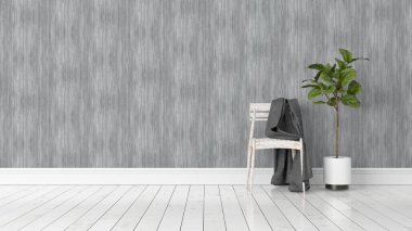 Modern parlak iç. 3D render