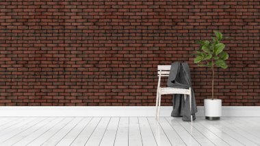 Modern parlak iç. 3D render