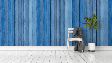 Modern parlak iç. 3D render