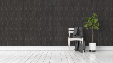 Modern parlak iç. 3D render
