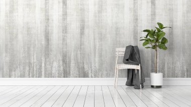 Modern parlak iç. 3D render