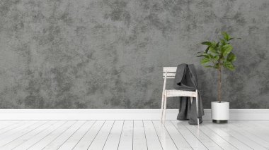 Modern parlak iç. 3D render