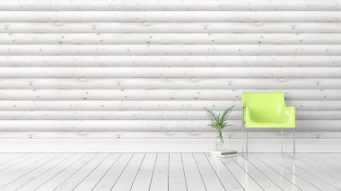 Modern parlak iç. 3D render