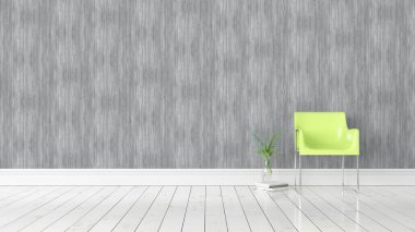 Modern parlak iç. 3D render