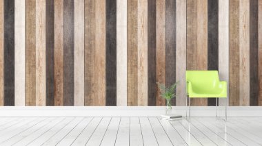 Modern parlak iç. 3D render