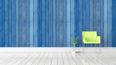 Modern parlak iç. 3D render