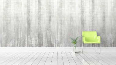 Modern parlak iç. 3D render