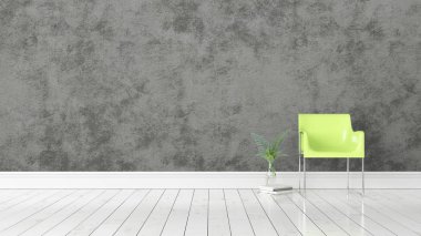 Modern parlak iç. 3D render