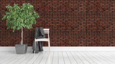 Modern parlak iç. 3D render