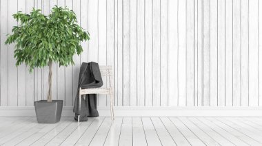 Modern parlak iç. 3D render