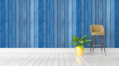 Modern parlak iç. 3D render