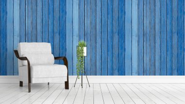 Modern parlak iç. 3D render