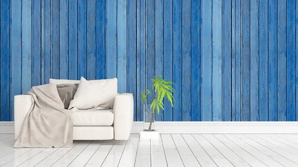 Modern parlak iç. 3D render