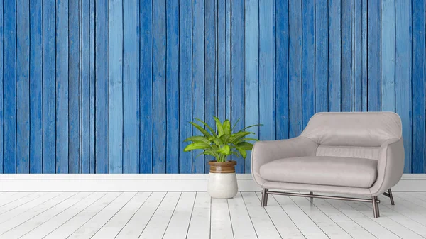 Modern parlak iç. 3D render