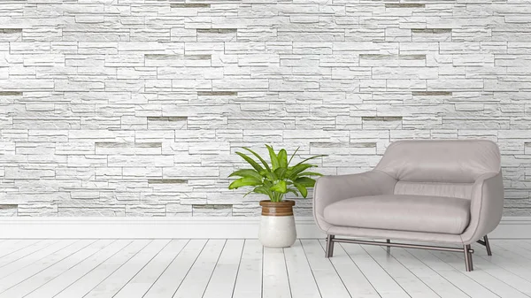 Modern parlak iç. 3D render