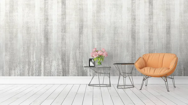 Modern parlak iç. 3D render