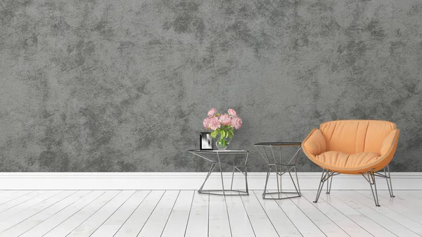 Modern parlak iç. 3D render