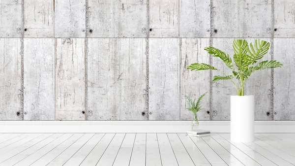 Modern parlak iç. 3D render