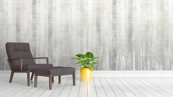 Modern parlak iç. 3D render