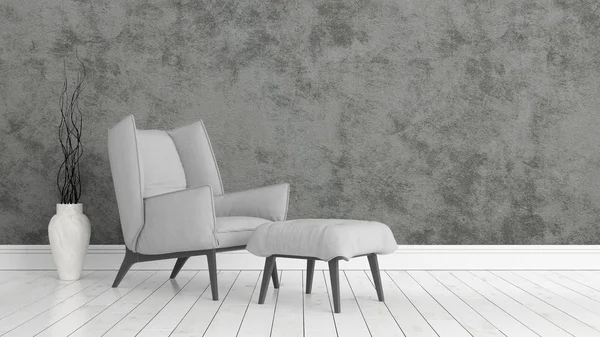 Modern parlak iç. 3D render