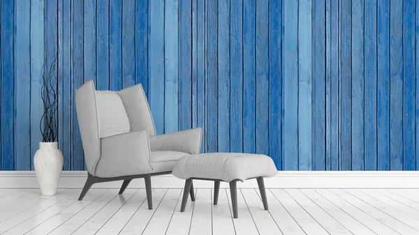 Modern parlak iç. 3D render