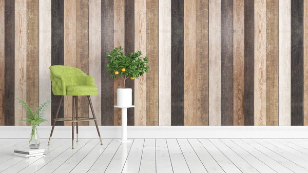 Modern parlak iç. 3D render