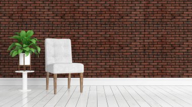 Modern parlak iç. 3D render