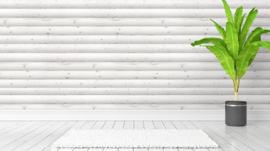 Modern parlak iç. 3D render