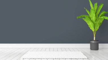 Modern parlak iç. 3D render