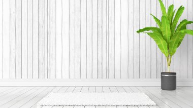 Modern parlak iç. 3D render