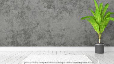 Modern parlak iç. 3D render