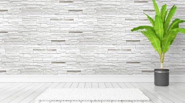 Modern parlak iç. 3D render