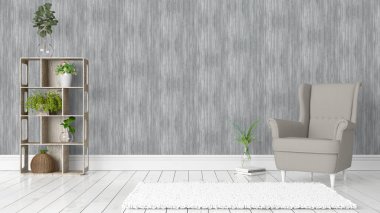 Modern parlak iç. 3D render