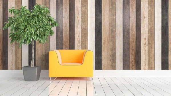 Modern parlak iç. 3D render