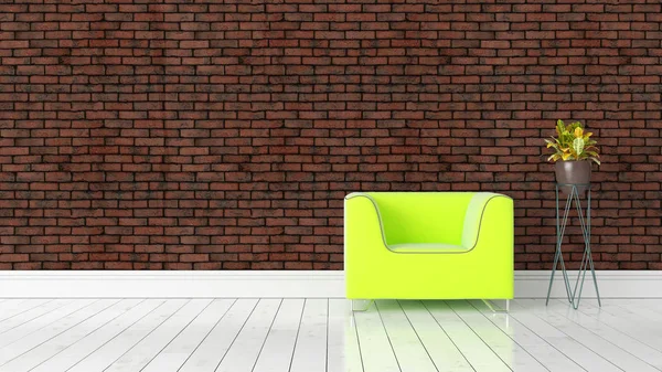 Modern parlak iç. 3D render