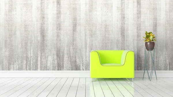 Modern parlak iç. 3D render