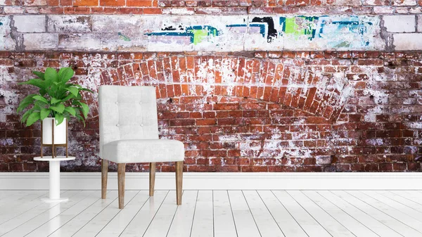 Modern parlak iç. 3D render