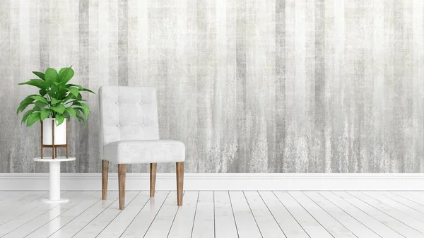 Modern parlak iç. 3D render