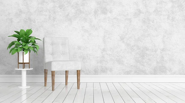 Modern parlak iç. 3D render