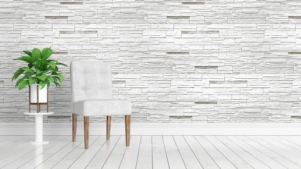 Modern parlak iç. 3D render