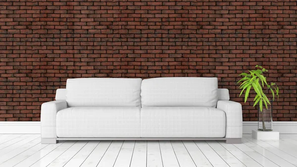 Modern parlak iç. 3D render