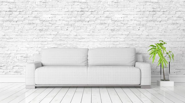 Modern parlak iç. 3D render