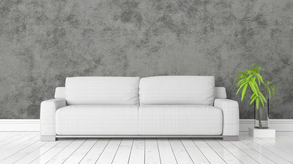 Modern parlak iç. 3D render