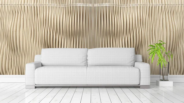 Modern parlak iç. 3D render